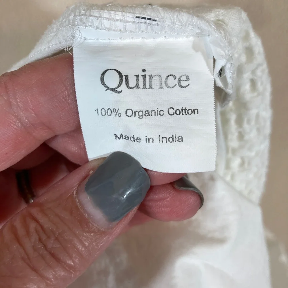 1 Quince‎ Pillow Sham King Size White Organic Cotton Textured Minimalist Luxury